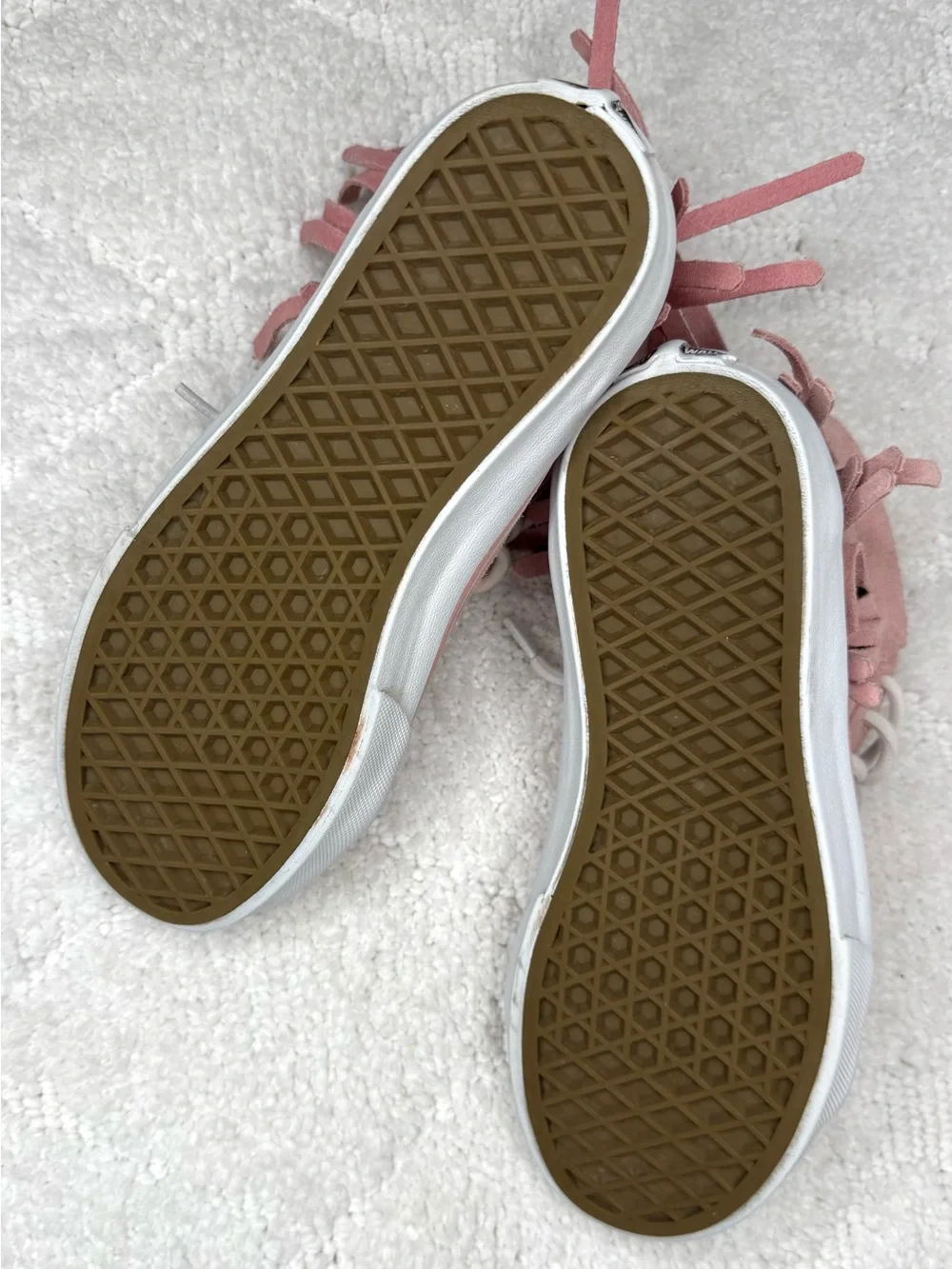 Vans Sk8-Hi Moc Fringe Pink Suede High Top Sneakers Kids Size 3